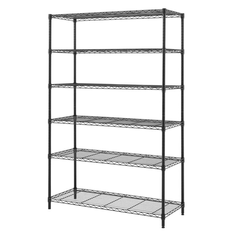 Hyper Tough Black Wire Shelf 6-Tier 72 H x 47.7 W x 18 D, 2100lbs Total Capacity - Image 2