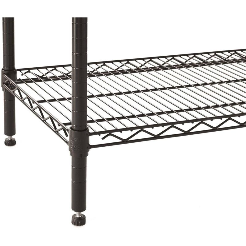 Hyper Tough Black Wire Shelf 5-Tier Heavy Duty 72 H x 48 W x 16 D, 3000lb Total Capacity - Image 7