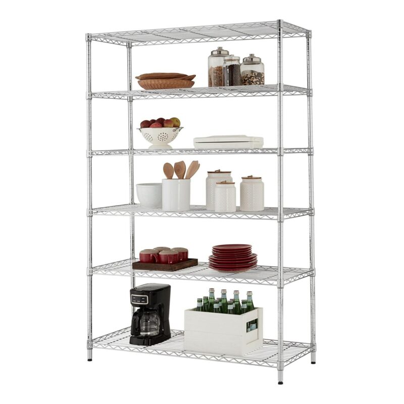 Hyper Tough Chrome Wire Shelf 6-Tier 72 H x 47.7 W x 18 D, 2100lbs Total Capacity - Image 3