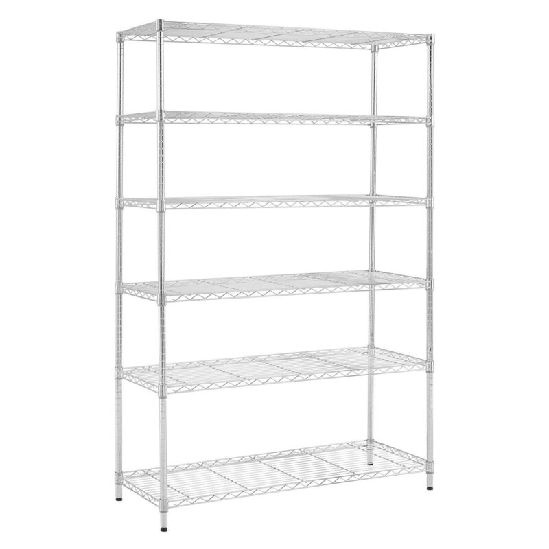 Hyper Tough Chrome Wire Shelf 6-Tier 72 H x 47.7 W x 18 D, 2100lbs Total Capacity - Image 4