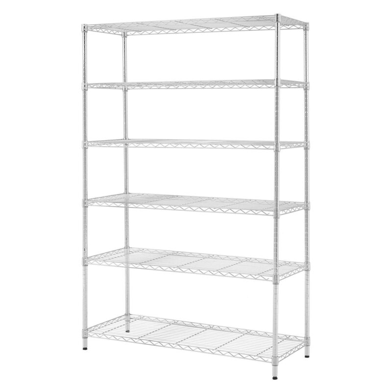 Hyper Tough Chrome Wire Shelf 6-Tier 72 H x 47.7 W x 18 D, 2100lbs Total Capacity - Image 2