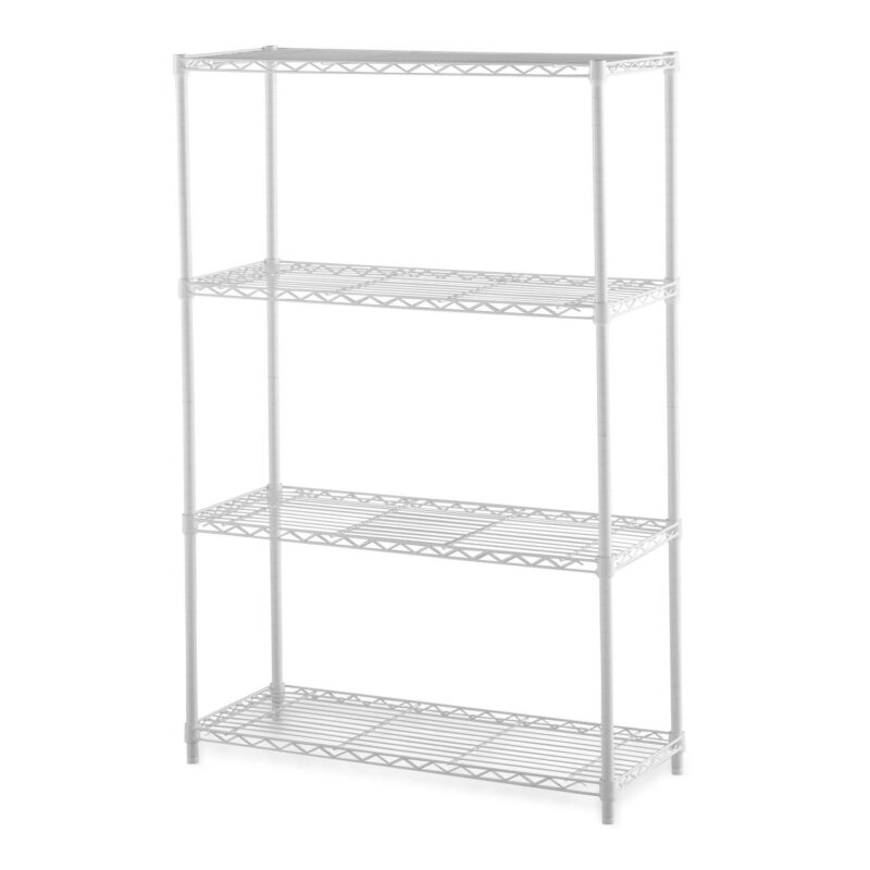Hyper Tough White Wire Shelf 4-Tier 54 H x 36 W x 14 D, 1400lbs Total Capacity - Image 2