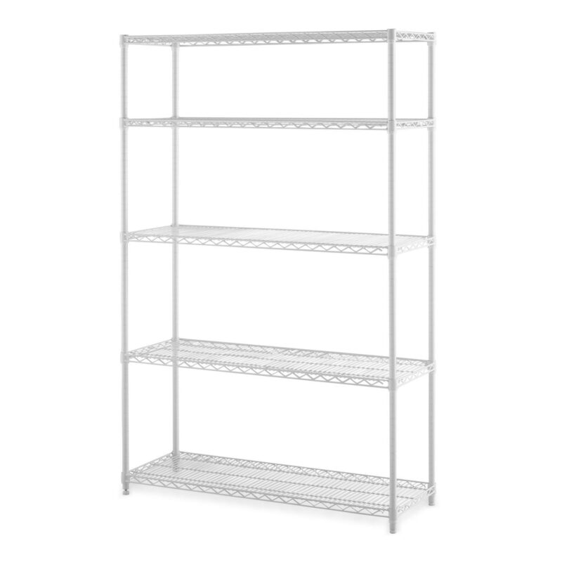Hyper Tough White Wire Shelf 5-Tier Heavy Duty 72 H x 48 W x 16 D, 3000lb Total Capacity - Image 2