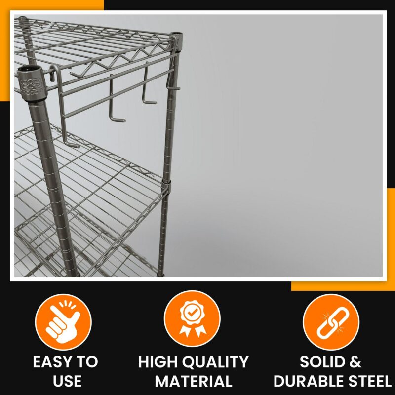 Juggernaut Storage 24 W x 14 D x 59 H -Shelf Freestanding Shelves, Silver - Image 3