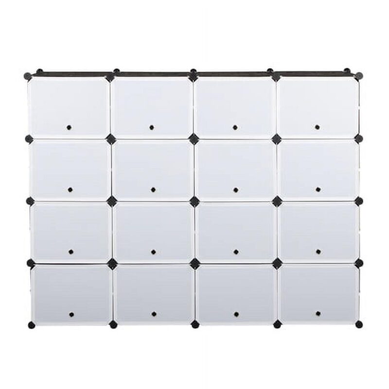 Ktaxon 32 Cubes 64 Pairs Modular Plastic Shoe Storage Cabinet Boxes Expandable 8 Tiers Shoe Rack Shelf Tower Stand Shoe Storage Organizer for Hallway Bedroom Closet Entryway Black - Image 9