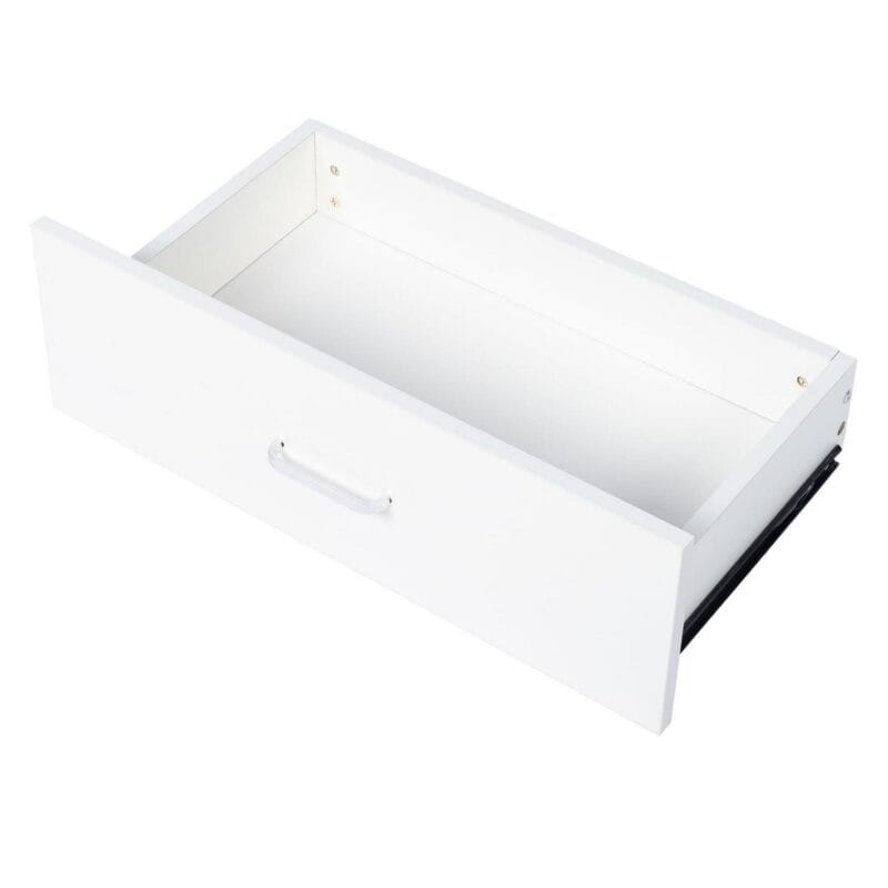 Ktaxon 3-Drawer Dresser Pure White with Metal Handles Bedside Night Stand Bedroom, White - Image 3