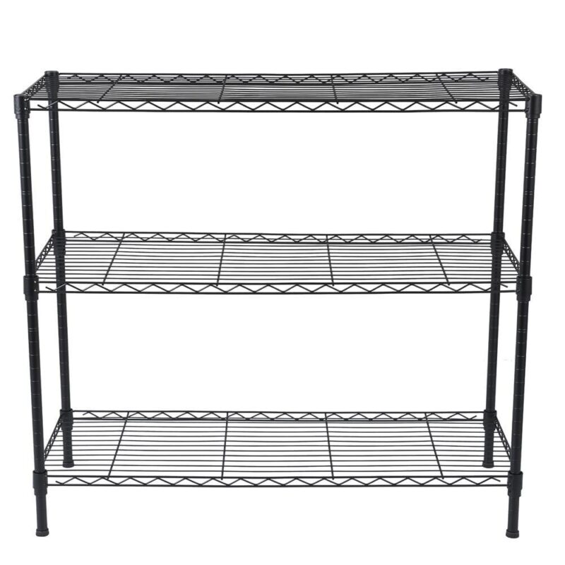 Ktaxon 3-Shelf Storage Rack, Adjustable Metal Wire Shelving Organizer Black, 35.4 L x 13.78 W x 31.5 H - Image 6