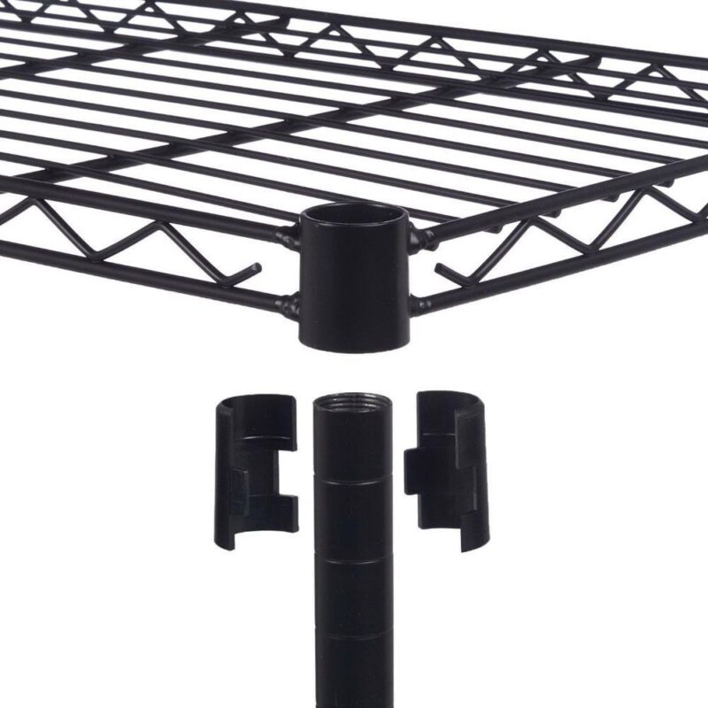 Ktaxon 5-Tier Wire Shelving, 35''L x 14''W x 71''H Kitchen Garage Storage Rack Shelf for Pantry Closet Black, Capacity for 450 lbs - Image 6