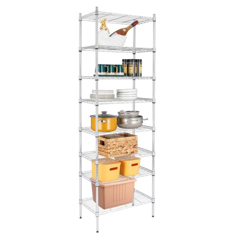 Ktaxon 8-Tier Wire Shelving Unit, Steel Storage Rack for Office Kitchen 23.6  W x 14  D x 71  H, Silver - Image 3