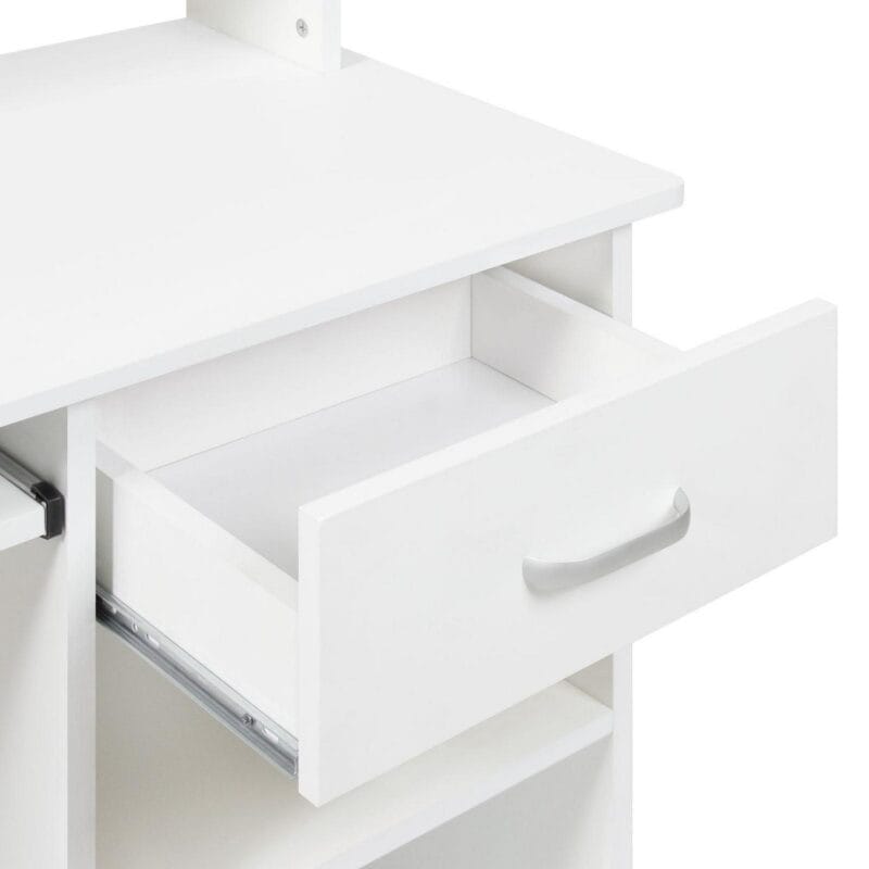 Ktaxon Computer Desk Home Office Workstation Laptop Table Drawer Shelf Furniture White - Image 5