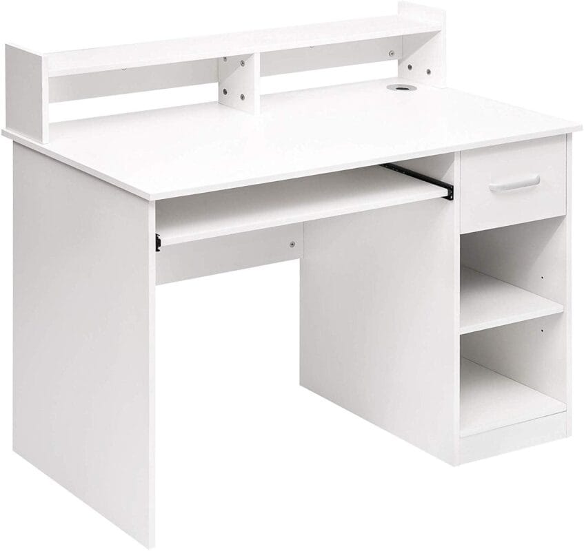 Ktaxon Computer Desk Home Office Workstation Laptop Table Drawer Shelf Furniture White - Image 4