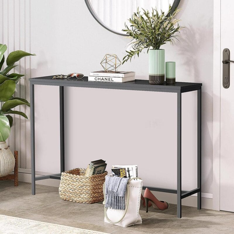 Ktaxon Modern Multifunction Console Table Sofa Table TV Stand with Sturdy Metal Frame in Entryway,Living Room,Hallway,Black Finish - Image 3