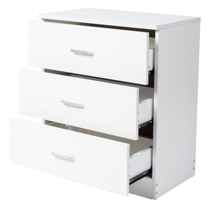 Ktaxon Modern White 3 Drawer Dresser Bedroom White Finish - Image 12