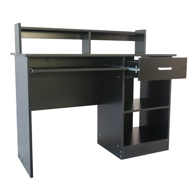 Ktaxon Wood Computer Desk Office Black Laptop PC Work Table Home Drawer and Keyboard Tray - Image 6