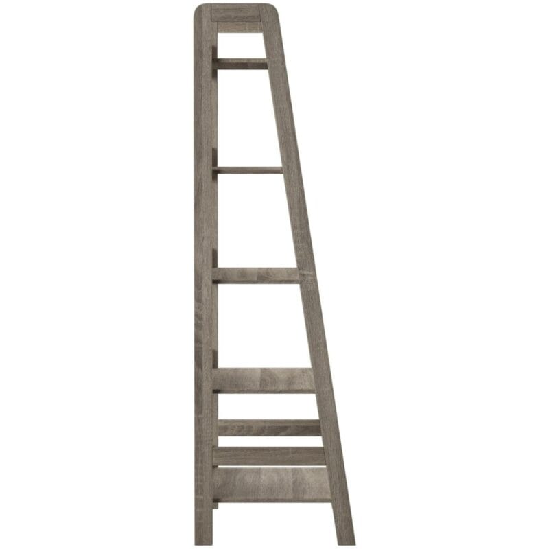 Linon Myrtis 5-Shelf Ladder Bookcase, 60.38  Tall, Gray Finish - Image 9