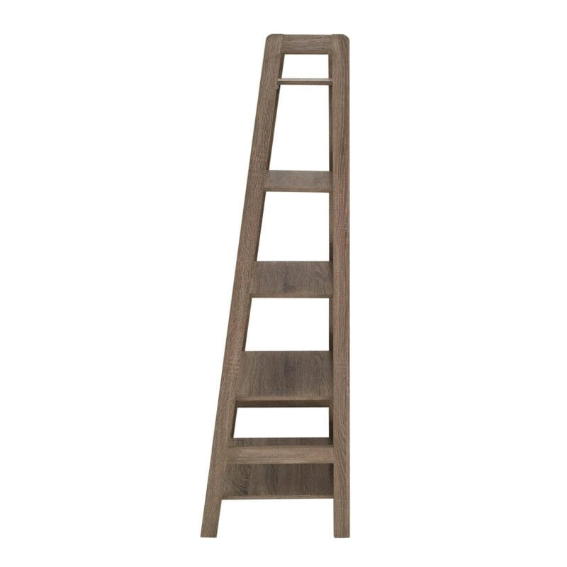 Linon Myrtis 5-Shelf Ladder Bookcase, 60.38  Tall, Gray Finish - Image 11
