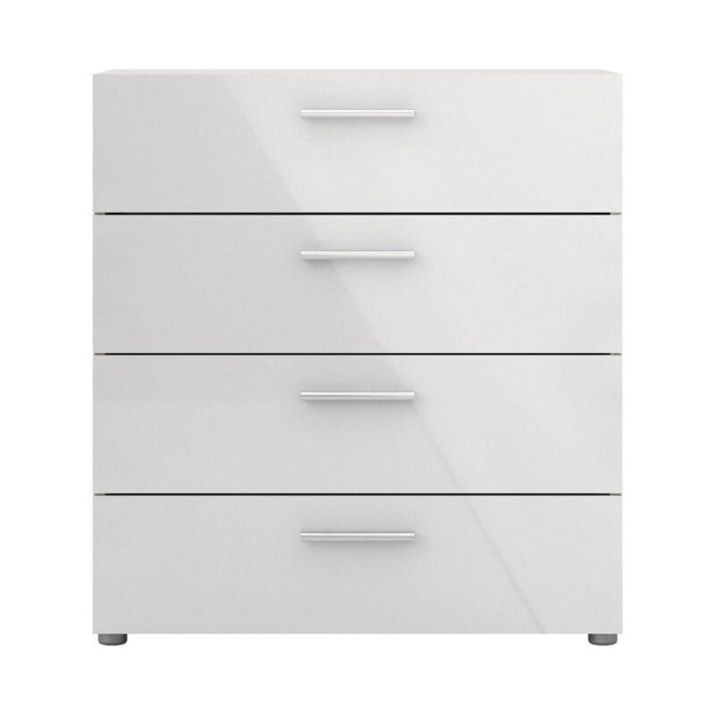 Loft 4 Drawer Chest, Oak Structure/White High Gloss - Image 4