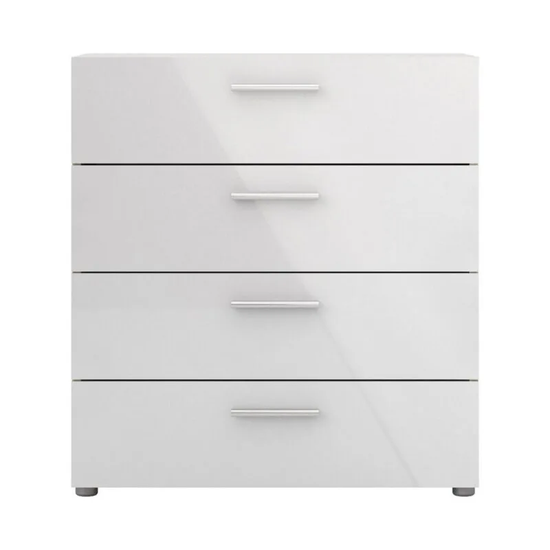 Loft 4 Drawer Chest, Oak Structure/White High Gloss - Image 4