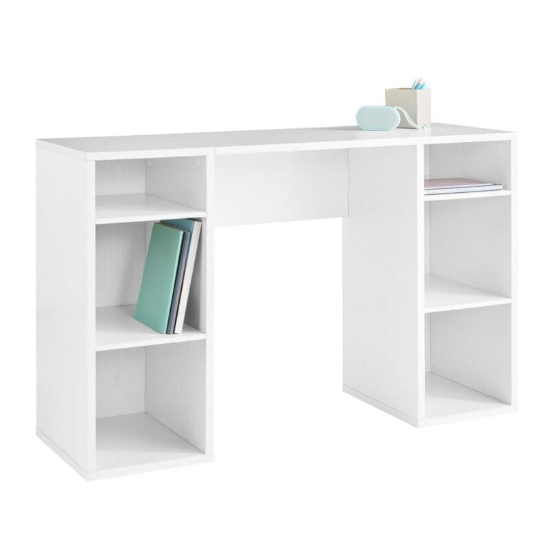 Mainstays 4-Cube Storage Desk, White Grain - Image 3