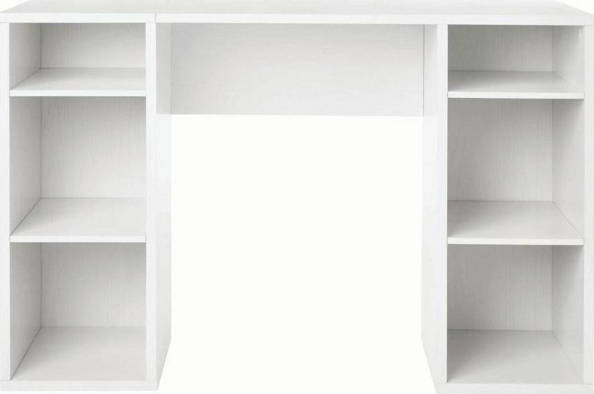 Mainstays 4-Cube Storage Desk, White Grain - Image 4