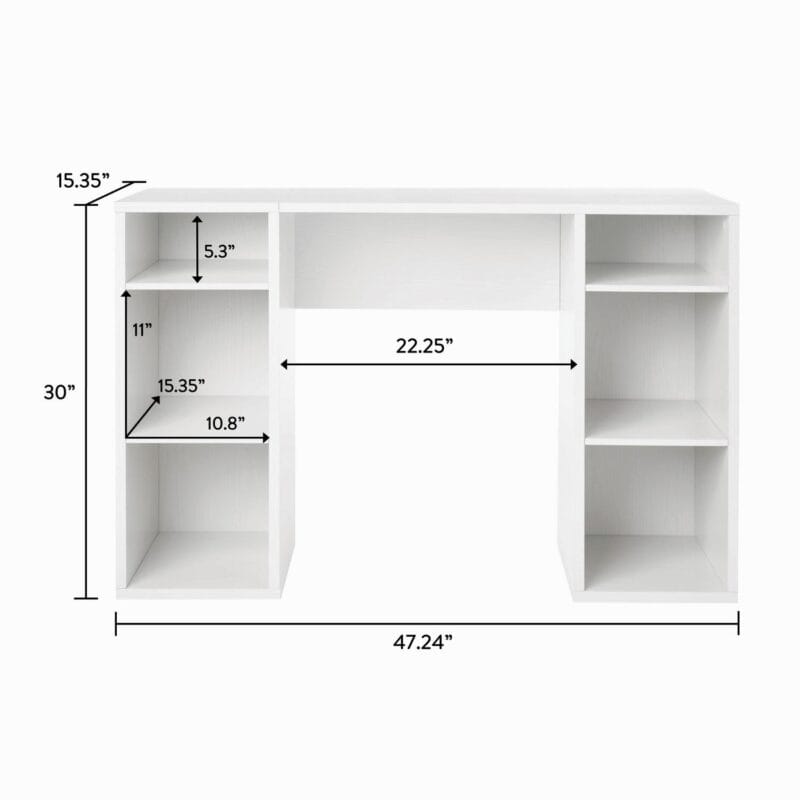 Mainstays 4-Cube Storage Desk, White Grain - Image 5
