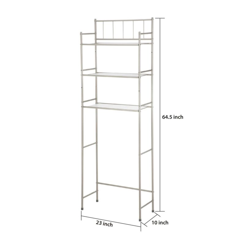 Mainstays 4 Piece Steel Satin Nickel Bath Shelves Set 15 lb Capacity per Shelf for Adult - Teen Ages - Image 4
