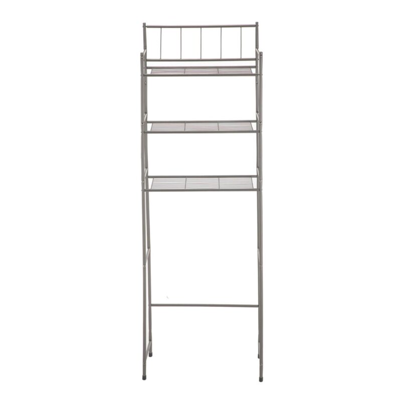 Mainstays 4 Piece Steel Satin Nickel Bath Shelves Set 15 lb Capacity per Shelf for Adult - Teen Ages - Image 5