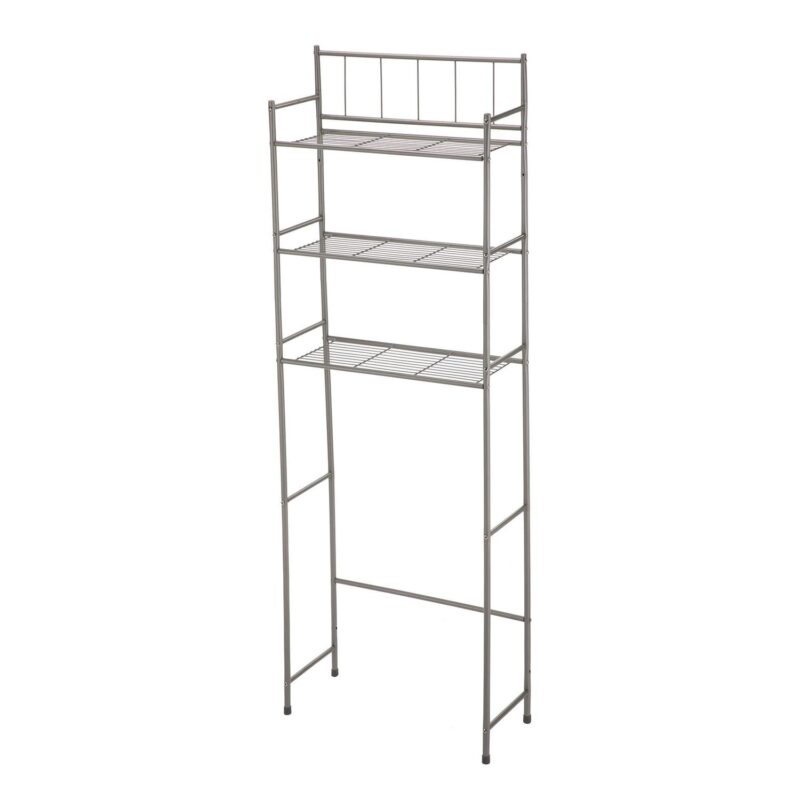 Mainstays 4 Piece Steel Satin Nickel Bath Shelves Set 15 lb Capacity per Shelf for Adult - Teen Ages - Image 3