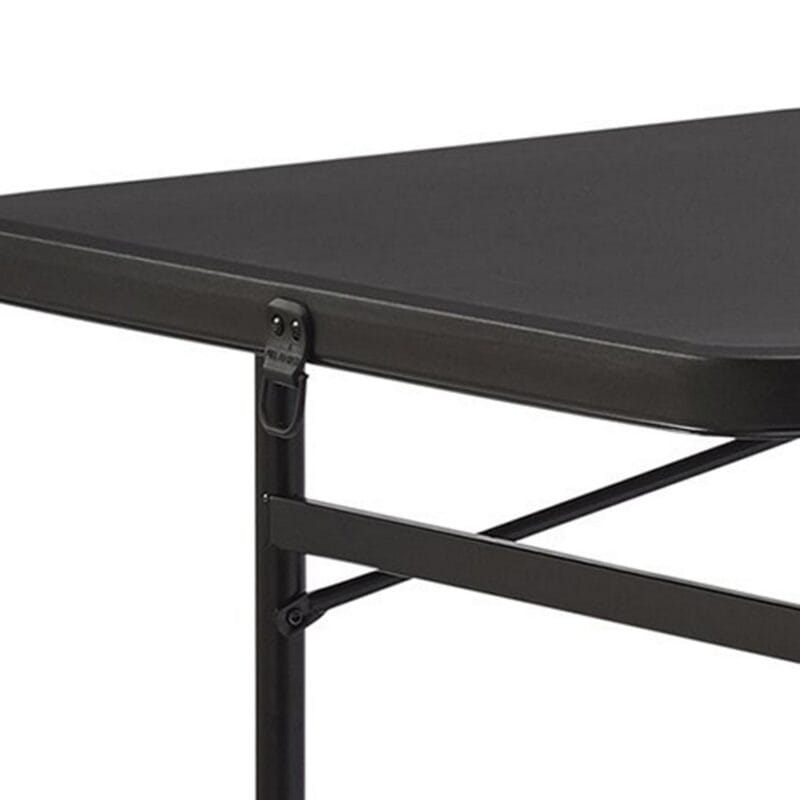 Mainstays 6 Foot Bi-Fold Plastic Folding Table, Black - Image 4