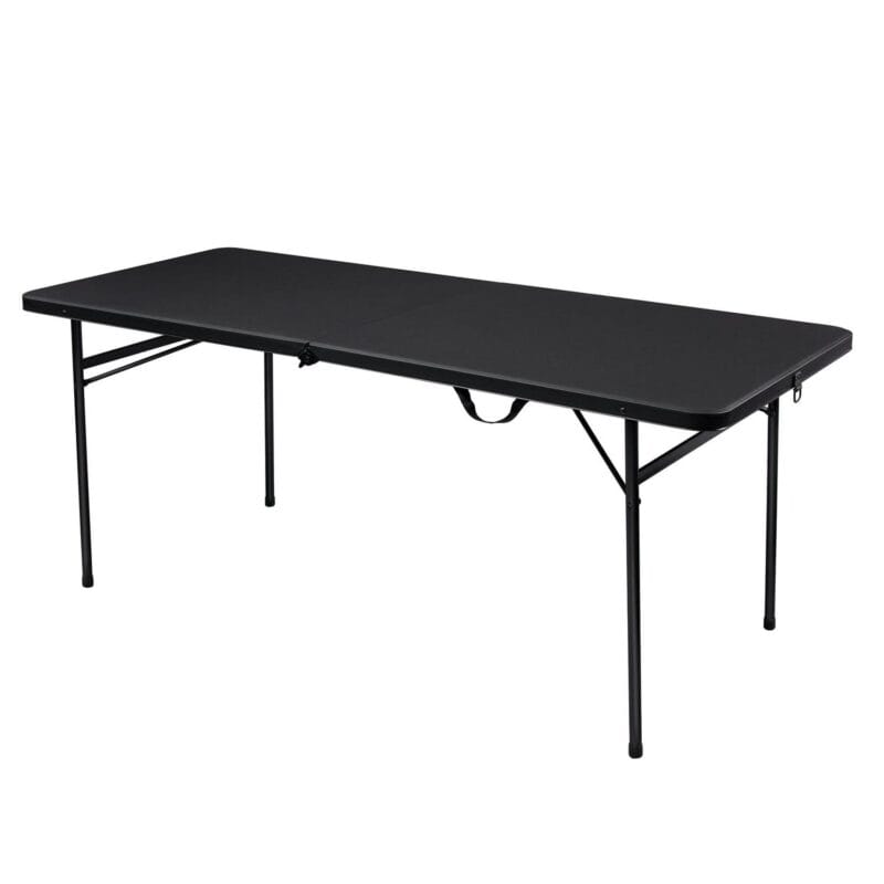 Mainstays 6 Foot Bi-Fold Plastic Folding Table, Black - Image 2