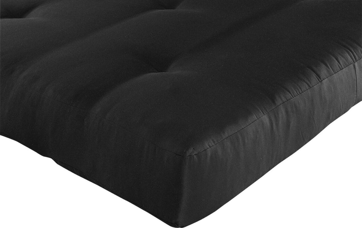 Mainstays 6 Inch Futon Mattress with Tufted Cover and Recycled Polyester Fill, Full, Black - Image 5