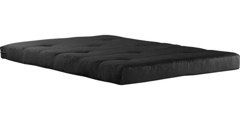 Mainstays 6 Inch Futon Mattress with Tufted Cover and Recycled Polyester Fill, Full, Black