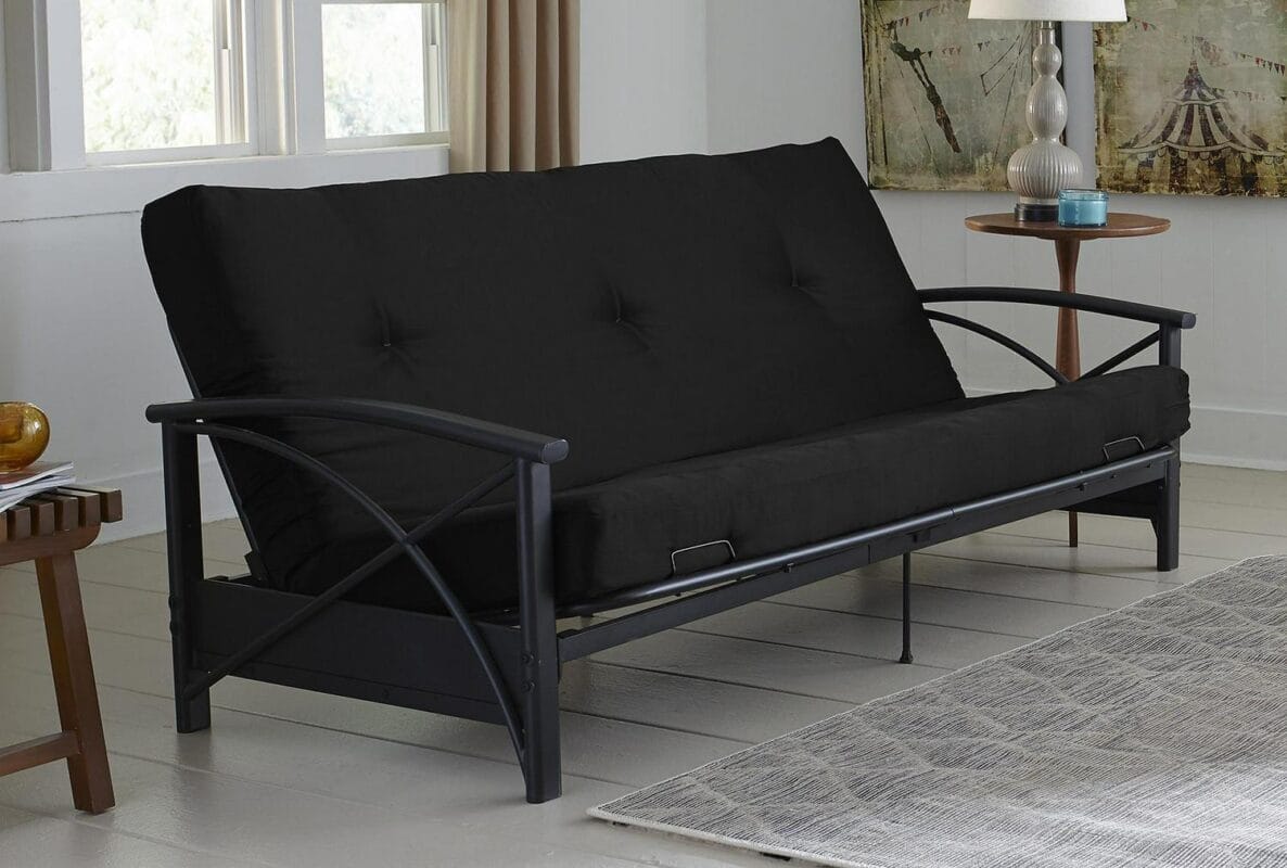 Mainstays 6 Inch Futon Mattress with Tufted Cover and Recycled Polyester Fill, Full, Black - Image 6