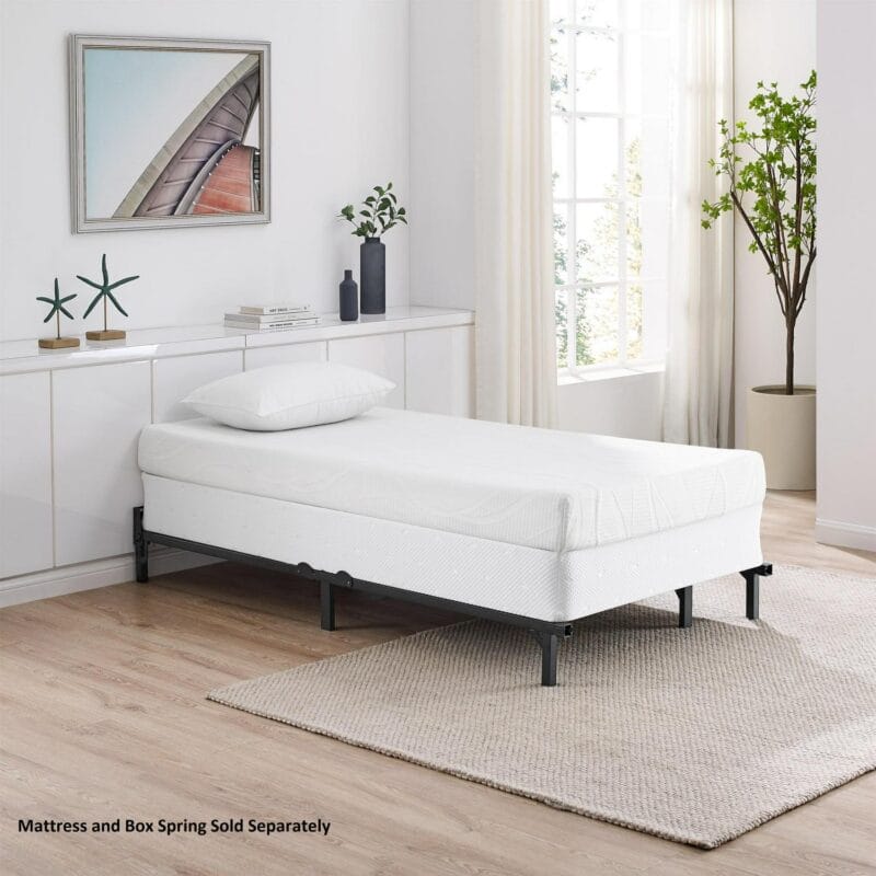 Mainstays 7  Twin/Full/Queen Size Adjustable Metal Bed Frame, Black, Box Spring Required - Image 7