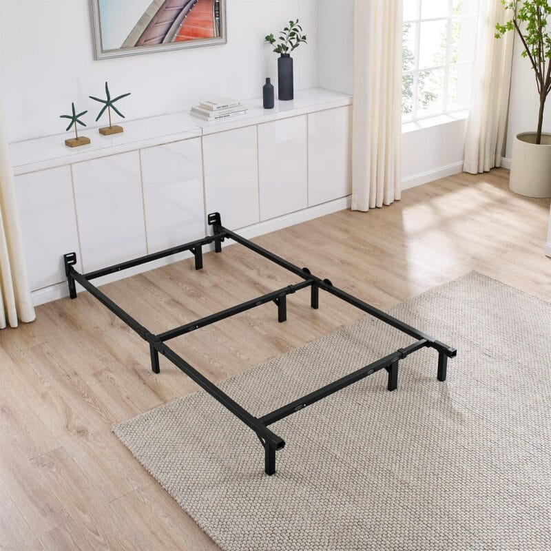 Mainstays 7  Twin/Full/Queen Size Adjustable Metal Bed Frame, Black, Box Spring Required - Image 5