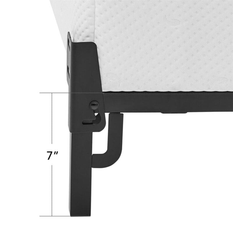 Mainstays 7  Twin/Full/Queen Size Adjustable Metal Bed Frame, Black, Box Spring Required - Image 12