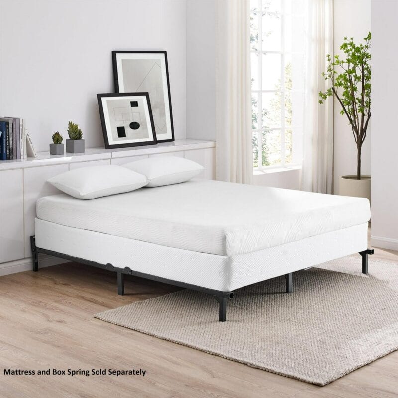 Mainstays 7  Twin/Full/Queen Size Adjustable Metal Bed Frame, Black, Box Spring Required - Image 4