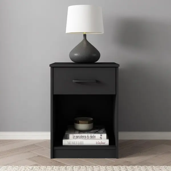 Photo 1 of Mainstays Ardent Nightstand with 1 Drawer, Black
