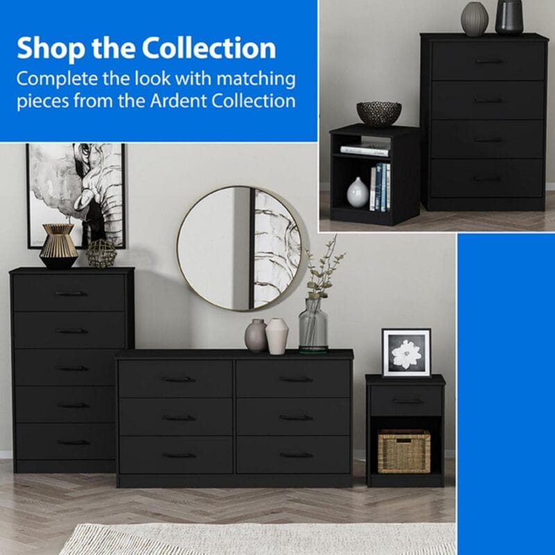 Mainstays Ardent Nightstand with 1 Drawer, Black - Image 10
