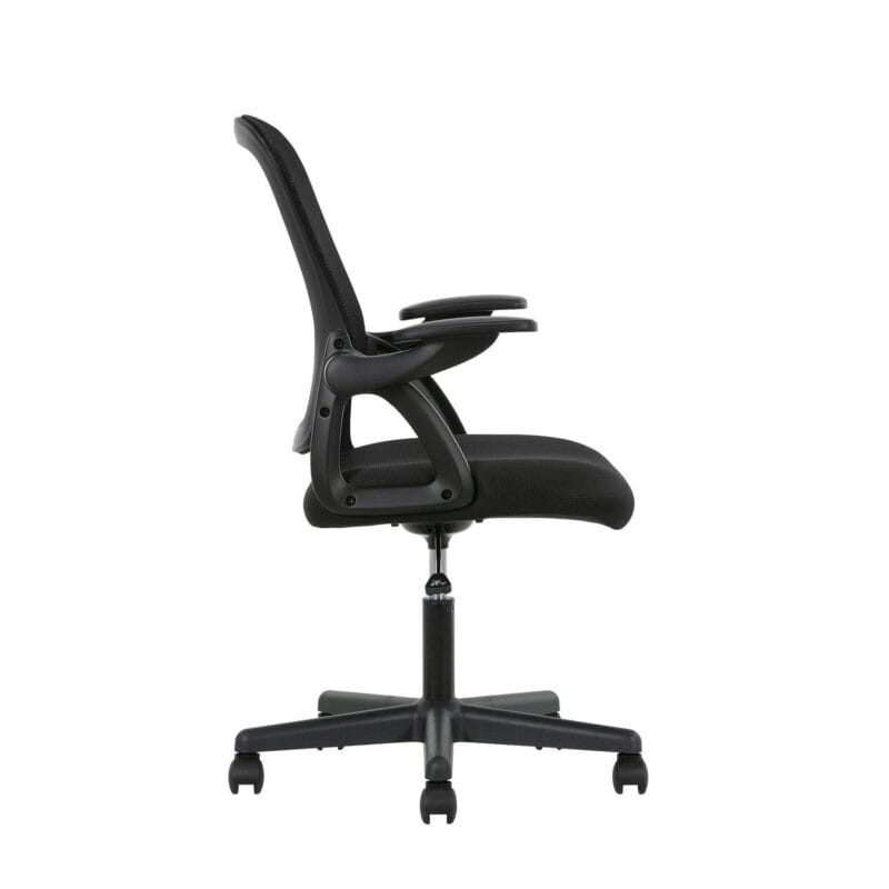 Mainstays Ergonomic Mesh Back Task Office Chair with Flip-up Arms, Black Fabric, 275 lb - Image 5