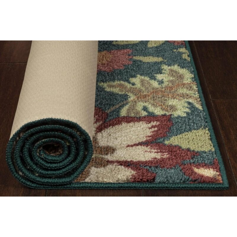 Mainstays Farmhouse Oversized Floral Teal Indoor Accent Rug, 1'8 x2'10 - Image 5
