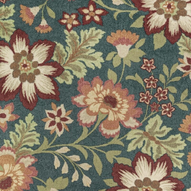 Mainstays Farmhouse Oversized Floral Teal Indoor Accent Rug, 1'8 x2'10 - Image 3