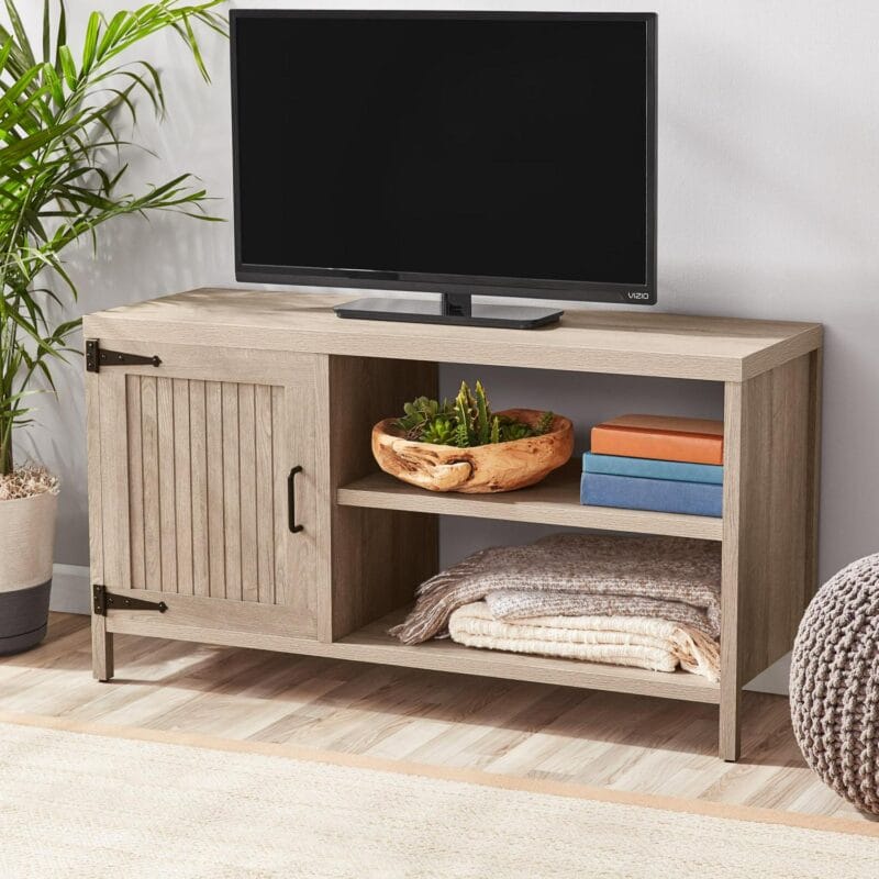 Mainstays Farmhouse TV Stand for TVs up to 50 , Rustic Gray