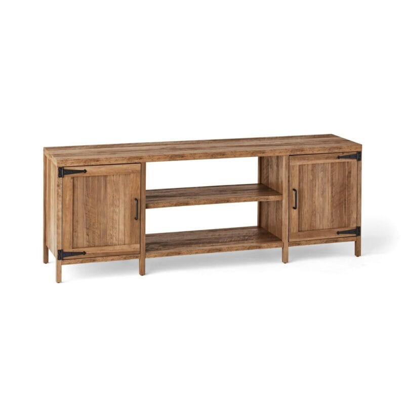 Mainstays Farmhouse TV Stand for TVs up to 70 , Rustic Weathered Oak - Image 2