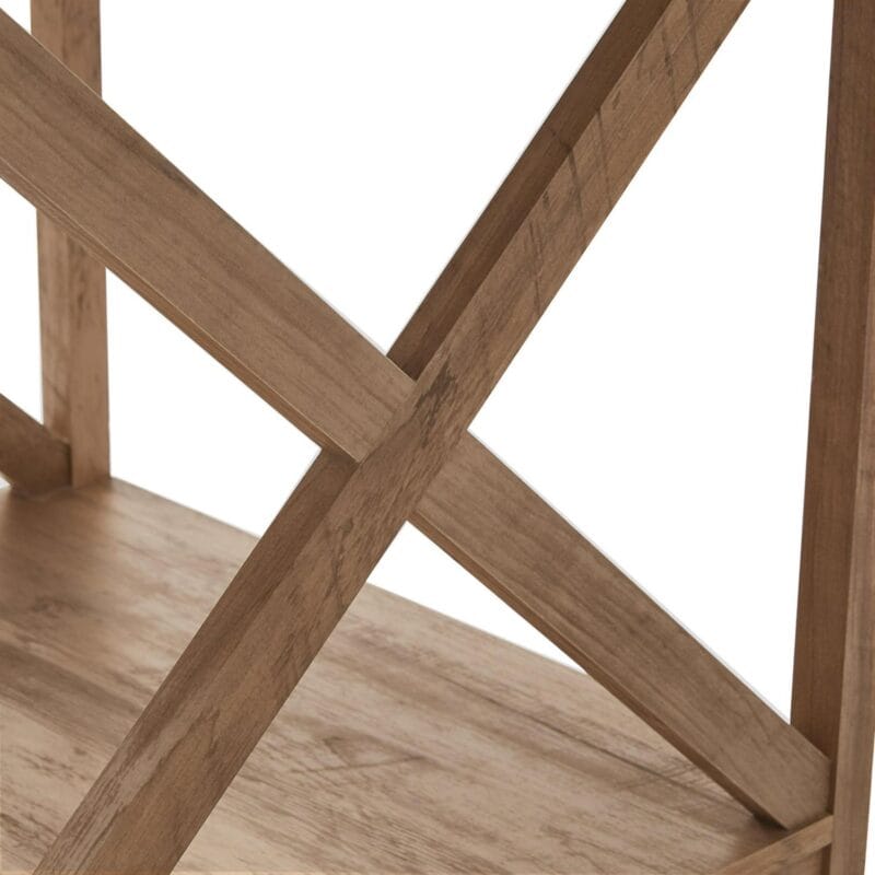 Mainstays Farmhouse Square Side Table with Storage, Rustic Weathered Oak - Image 4