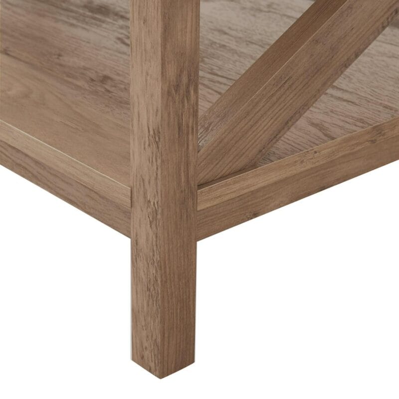 Mainstays Farmhouse Rectangle Coffee Table, Rustic Weathered Oak - Image 7