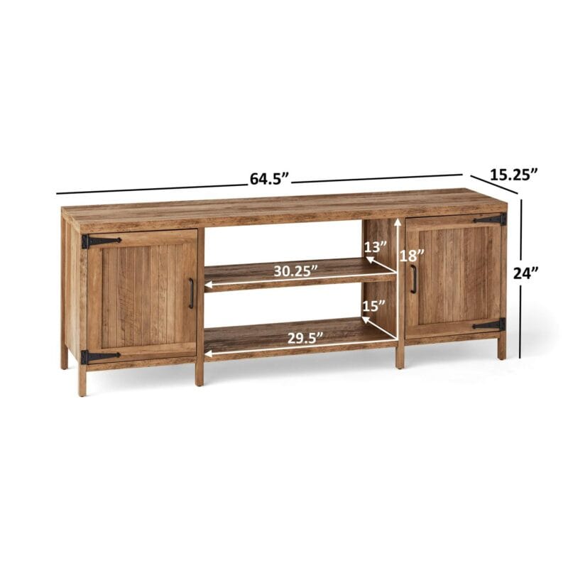 Mainstays Farmhouse TV Stand for TVs up to 70 , Rustic Weathered Oak - Image 6