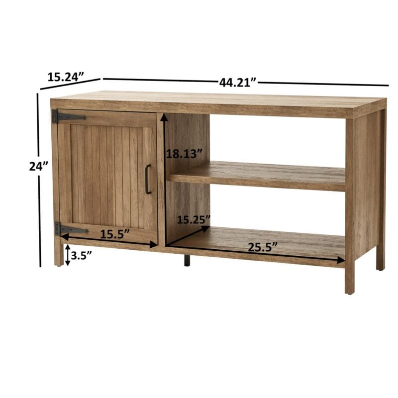Mainstays Farmhouse TV Stand for TVs up to 50 , Rustic Weathered Oak - Image 5
