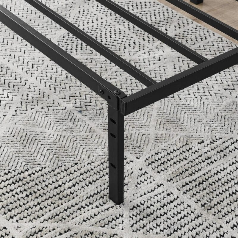Mainstays Full 14  Heavy Duty Steel Slat Platform Bed Frame with Storage Space Under Frame, No Box Spring Required, Black - Image 5