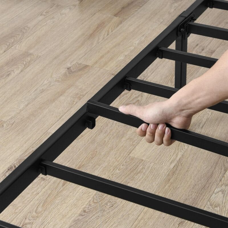 Mainstays Full 14  Heavy Duty Steel Slat Platform Bed Frame with Storage Space Under Frame, No Box Spring Required, Black - Image 6
